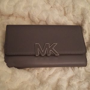 NWT Michael Kors Florence Heather Gray LG Billfold